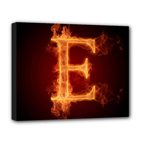 Fire Letterz E Deluxe Canvas 20  X 16  