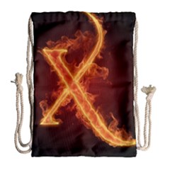 Fire Letterz X Drawstring Bag (large)