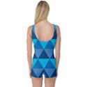 Geometric Chevron Blue Triangle One Piece Boyleg Swimsuit View2