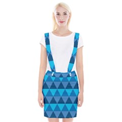 Geometric Chevron Blue Triangle Suspender Skirt