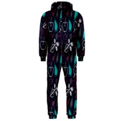 Fruit Pear Apple Purple Pink Blue Hooded Jumpsuit (men) 