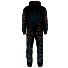 Geometric Triangle Grey Gold Hooded Jumpsuit (men)  by Alisyart