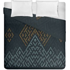Geometric Triangle Grey Gold Duvet Cover Double Side (king Size)