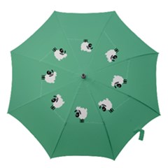 Goat Sheep Green White Animals Hook Handle Umbrellas (large)