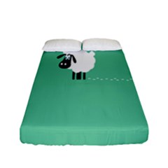 Goat Sheep Green White Animals Fitted Sheet (full/ Double Size) by Alisyart