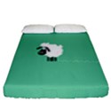 Goat Sheep Green White Animals Fitted Sheet (King Size) View1