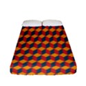 Geometric Plaid Red Orange Fitted Sheet (Full/ Double Size) View1