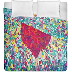 Geometric Heart Diamonds Love Valentine Triangle Color Duvet Cover Double Side (king Size) by Alisyart