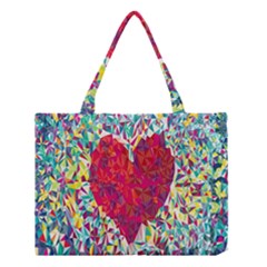 Geometric Heart Diamonds Love Valentine Triangle Color Medium Tote Bag