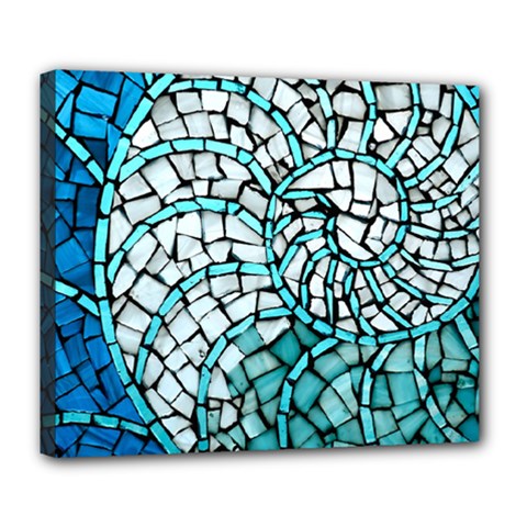 Glass Mosaics Blue Green Deluxe Canvas 24  X 20  