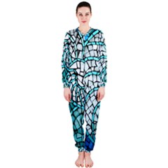 Glass Mosaics Blue Green Onepiece Jumpsuit (ladies) 