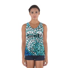 Glass Mosaics Blue Green Women s Sport Tank Top 