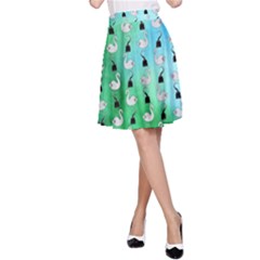 Goose Swan Hook Blue Green A-line Skirt by Alisyart