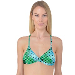 Goose Swan Hook Blue Green Reversible Tri Bikini Top