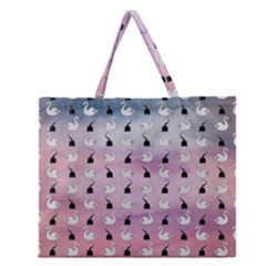 Goose Swan Hook Purple Zipper Large Tote Bag by Alisyart