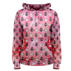 Goose Swan Anchor Pink Women s Pullover Hoodie