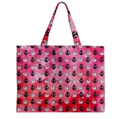 Goose Swan Anchor Pink Zipper Mini Tote Bag