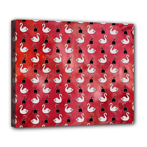 Goose Swan Hook Red Deluxe Canvas 24  X 20   by Alisyart