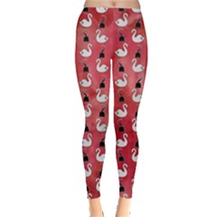 Goose Swan Hook Red Leggings  by Alisyart