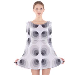 Hole Black Eye Grey Circle Long Sleeve Velvet Skater Dress