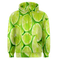 Green Lemon Slices Fruite Men s Zipper Hoodie by Alisyart