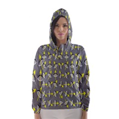 Illusory Motion Of Each Grain Arrow Grey Hooded Wind Breaker (women) by Alisyart