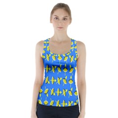 Illusory Motion Of Each Grain Arrow Blue Racer Back Sports Top