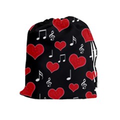 Love Song Drawstring Pouches (extra Large) by Valentinaart