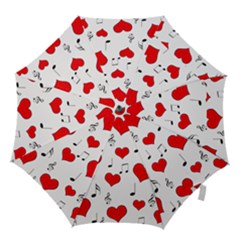 Love Song Pattern Hook Handle Umbrellas (small) by Valentinaart