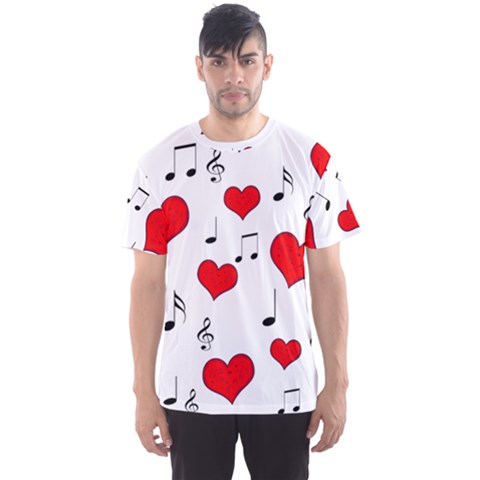 Love Song Pattern Men s Sport Mesh Tee by Valentinaart