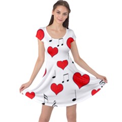 Love Song Pattern Cap Sleeve Dresses by Valentinaart