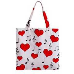 Love Song Pattern Zipper Grocery Tote Bag by Valentinaart