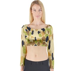Army Camouflage Pattern Long Sleeve Crop Top by Nexatart