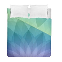 Lotus Events Green Blue Purple Duvet Cover Double Side (full/ Double Size)