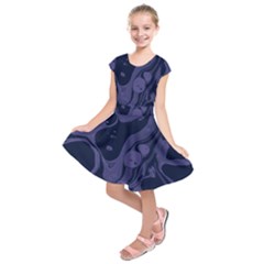 Marble Blue Marbles Kids  Short Sleeve Dress by Alisyart