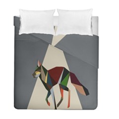 Nature Animals Artwork Geometry Triangle Grey Gray Duvet Cover Double Side (full/ Double Size) by Alisyart