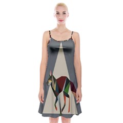 Nature Animals Artwork Geometry Triangle Grey Gray Spaghetti Strap Velvet Dress by Alisyart