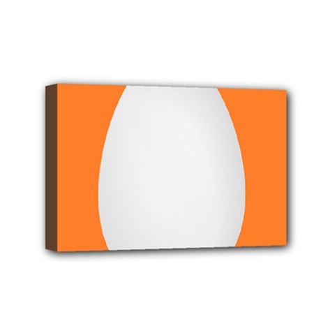 Orange White Egg Easter Mini Canvas 6  X 4 