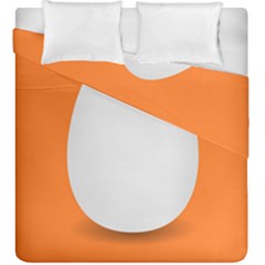 Orange White Egg Easter Duvet Cover Double Side (king Size)