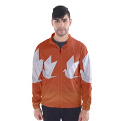 Origami Bird Animals White Orange Wind Breaker (men)