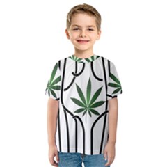 Marijuana Jail Leaf Green Black Kids  Sport Mesh Tee