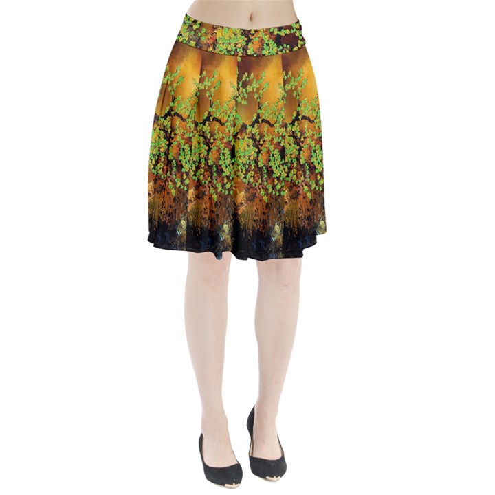 Backdrop Background Tree Abstract Pleated Skirt