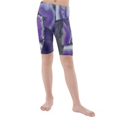 Purple Agate Natural Kids  Mid Length Swim Shorts