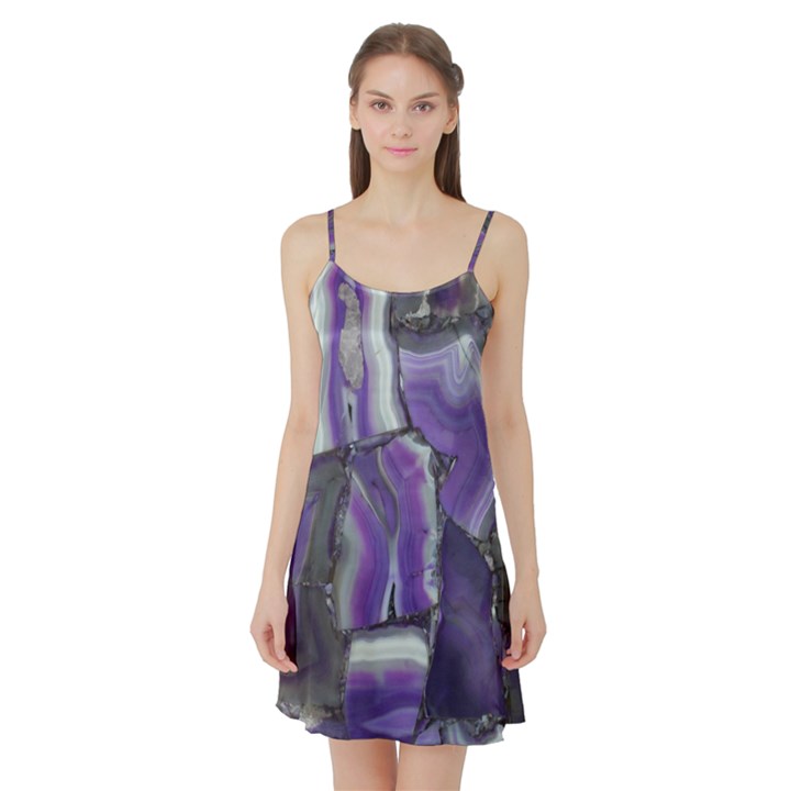 Purple Agate Natural Satin Night Slip