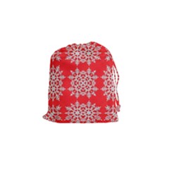 Background For Scrapbooking Or Other Stylized Snowflakes Drawstring Pouches (small)  by Nexatart