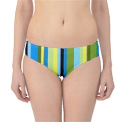 Simple Lines Rainbow Color Blue Green Yellow Black Hipster Bikini Bottoms by Alisyart