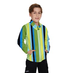 Simple Lines Rainbow Color Blue Green Yellow Black Wind Breaker (kids) by Alisyart