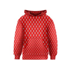 Red Skull Bone Texture Kids  Pullover Hoodie