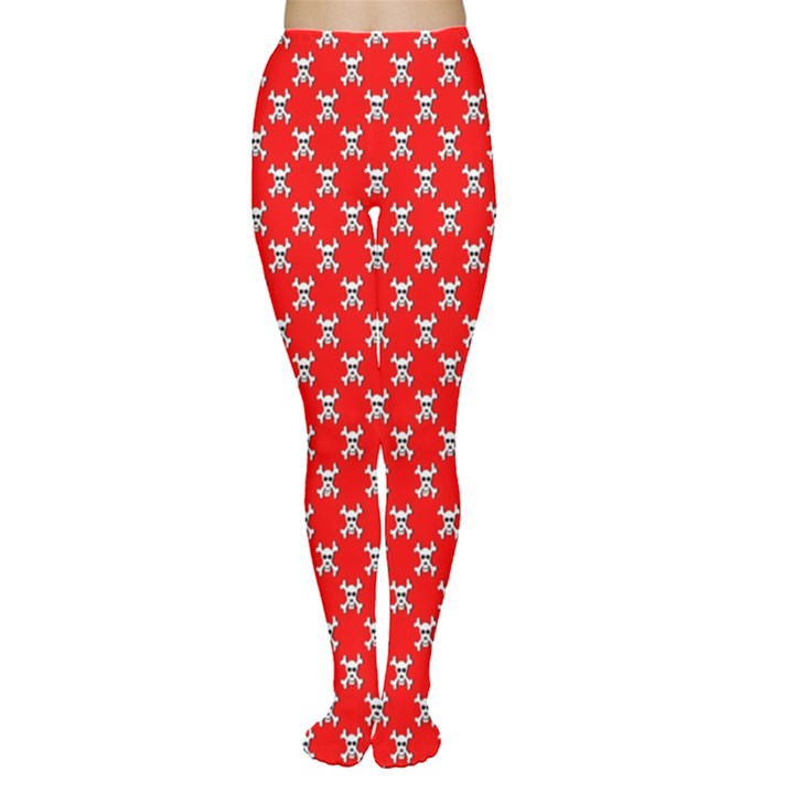 Red Skull Bone Texture Women s Tights