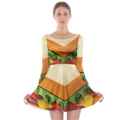 Sandwich Breat Chees Long Sleeve Skater Dress by Alisyart